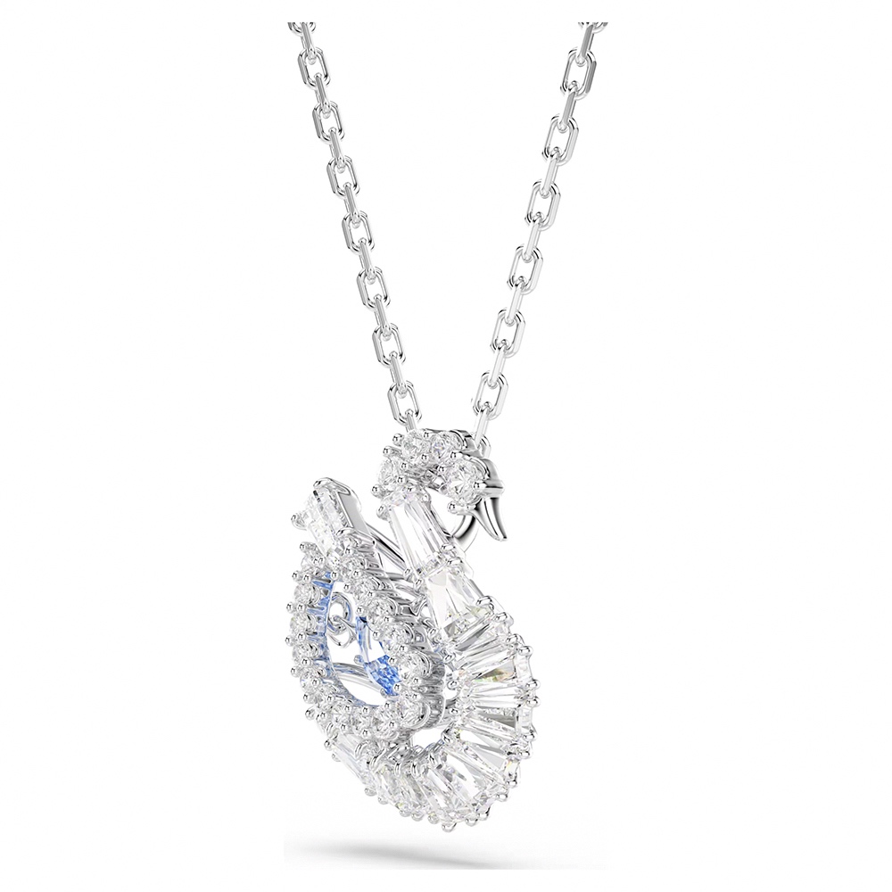 SWAROVSKI 施華洛世奇 Swan 天鵝優雅律動 藍色水晶項鍊(5723389), , large