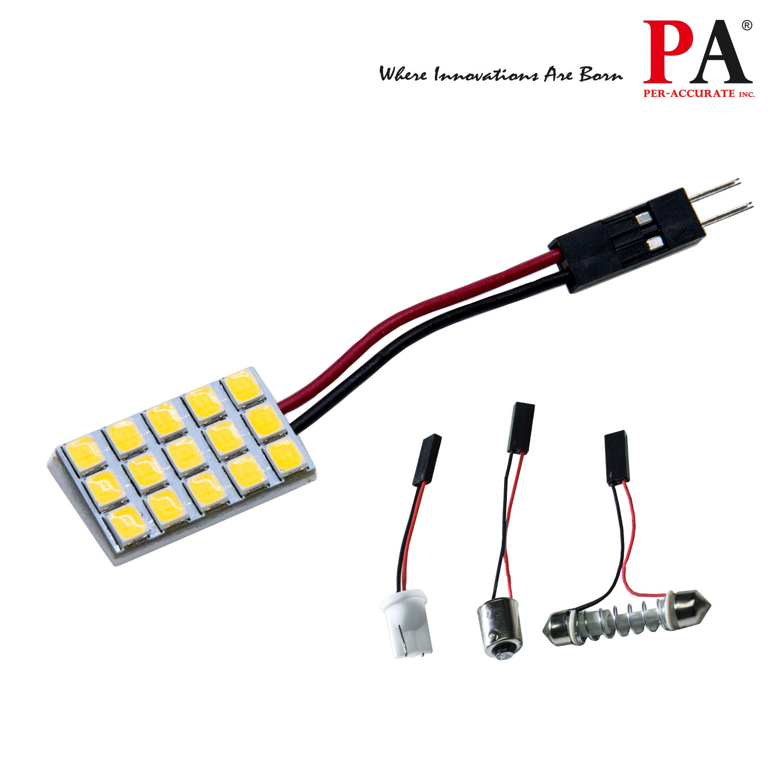 [PA LED] Festoon T10 BA9S 15SMD 2835 LED  Panel Interior Light Reading Light Trunk Light Warm White , , large