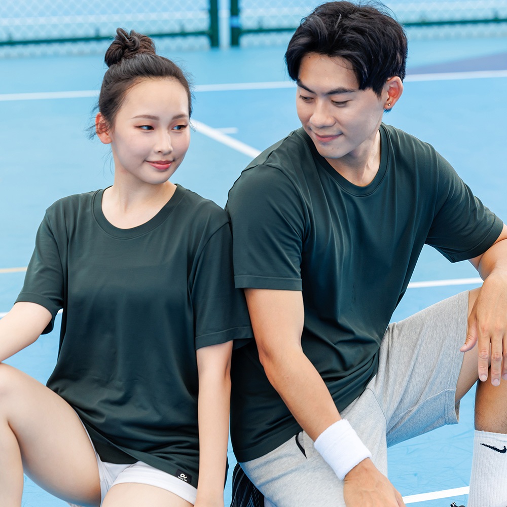 【Cheau Chi 】Cooling Performance T-Shirt - Cooling, Antibacterial, Odor Control, Moisture-Wicking, 微醺粉-V領, large