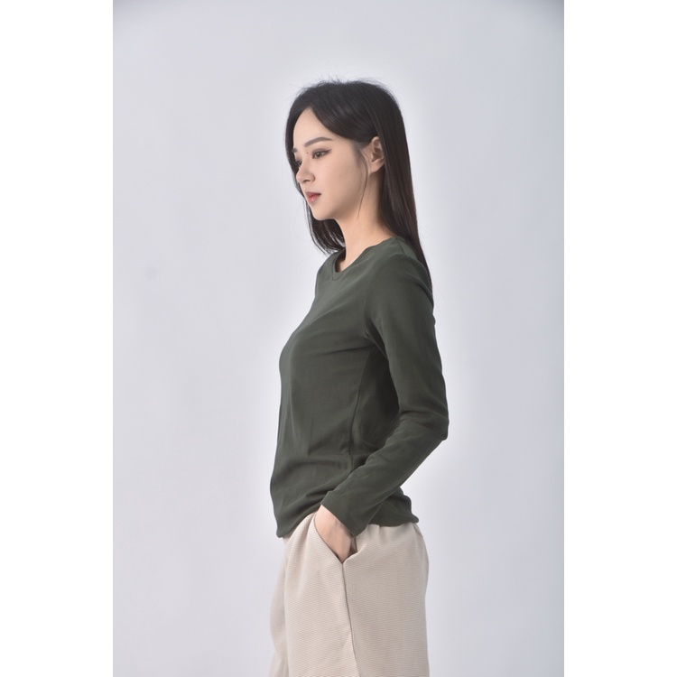 (S) uniqlo綠色長袖上衣二手衣, , large