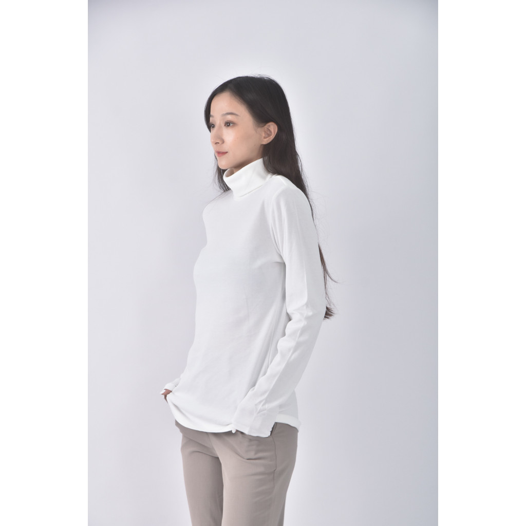 (L) lativ質感棉質純棉白色長袖上衣二手衣, , large