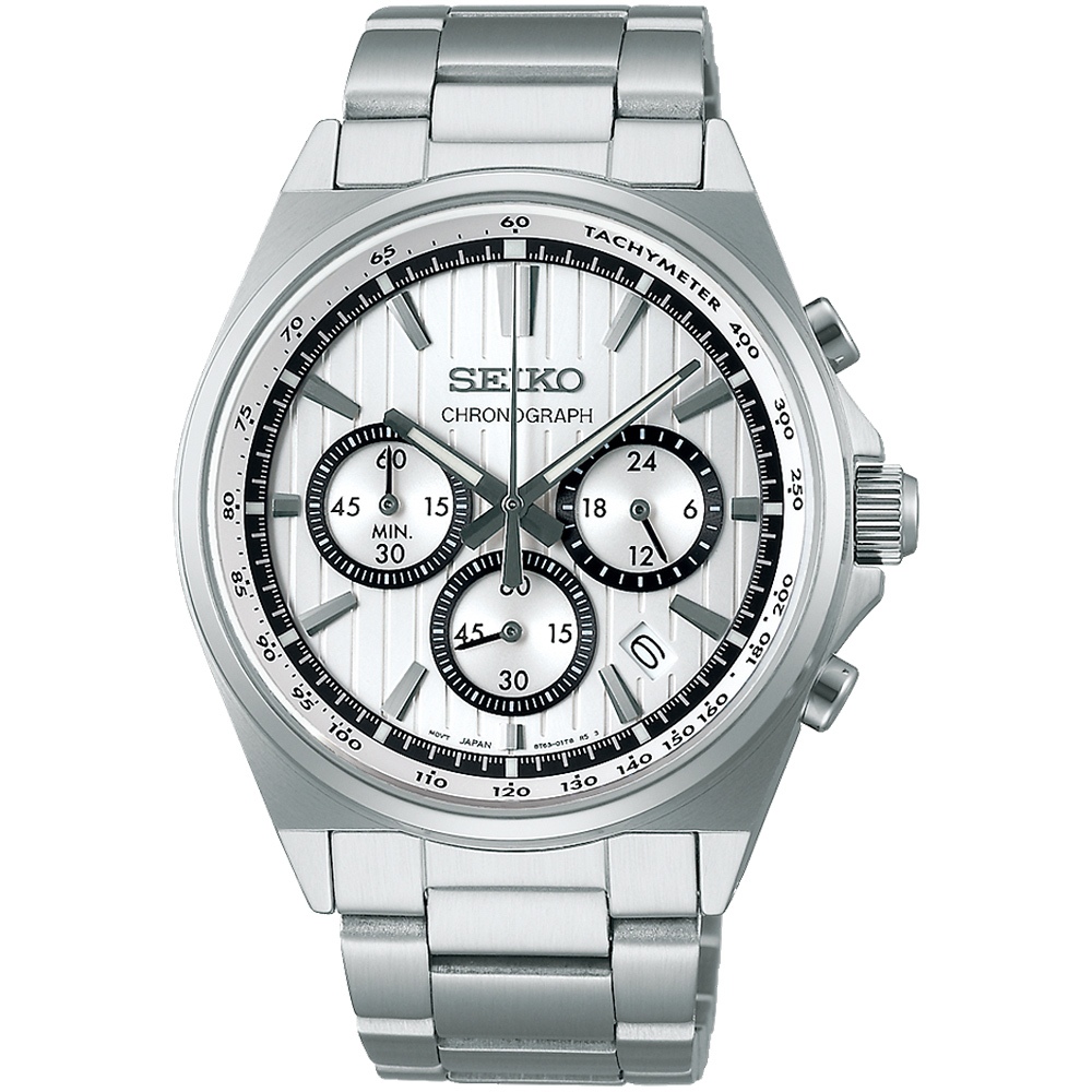 SEIKO 精工 CS系列 條紋設計賽車計時手錶-41mm SBTR031J/8T63-01T0S, , large