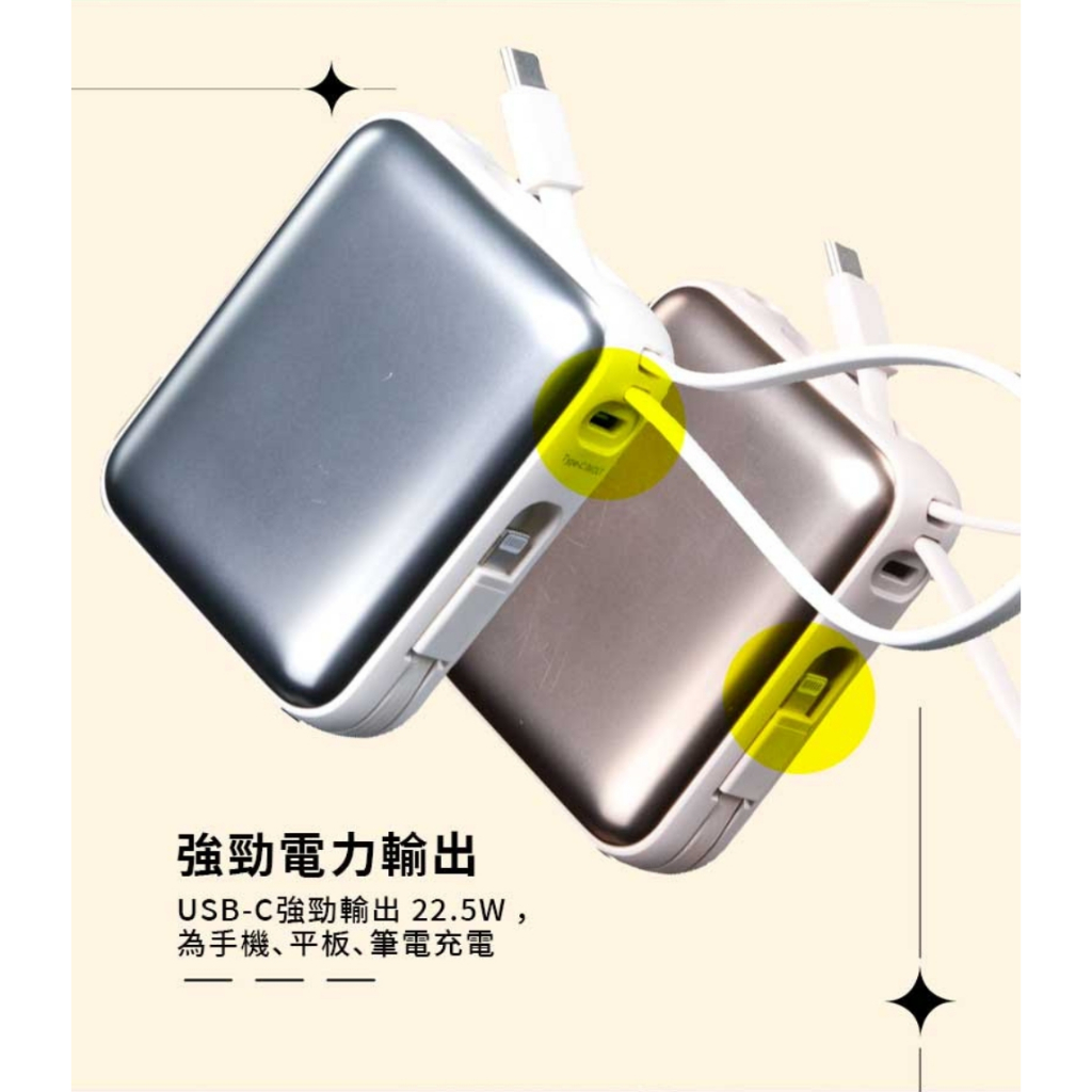 A-mego  AB100 MINI-2 10000mAh 22.5W 超輕巧自帶雙線行動電源_機身有標示瓦時 (Wh), , large