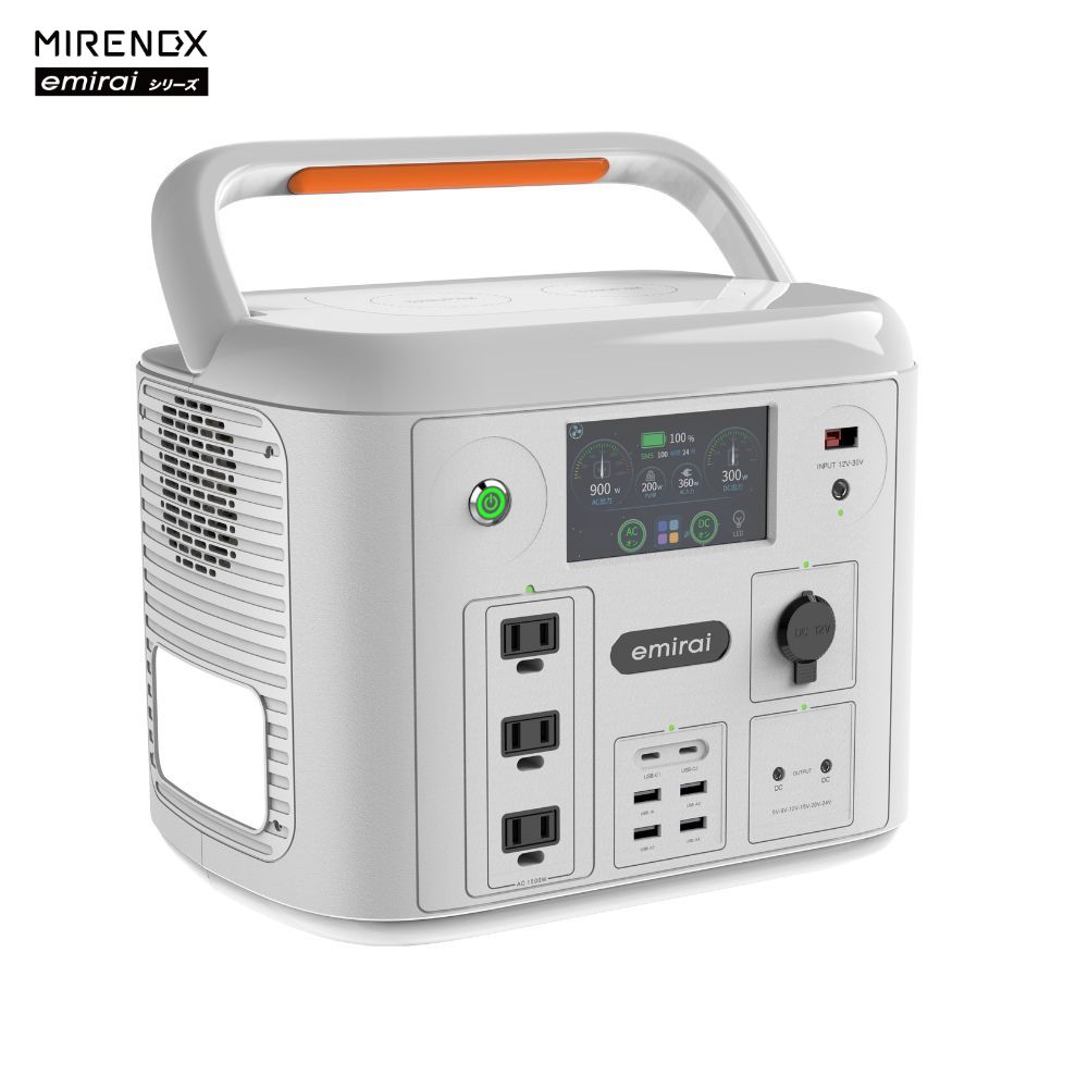 【MIRENEX】emirai EMR1500X次世代行動電站 ｜1500W/1280Wh ｜沙漠白, , large