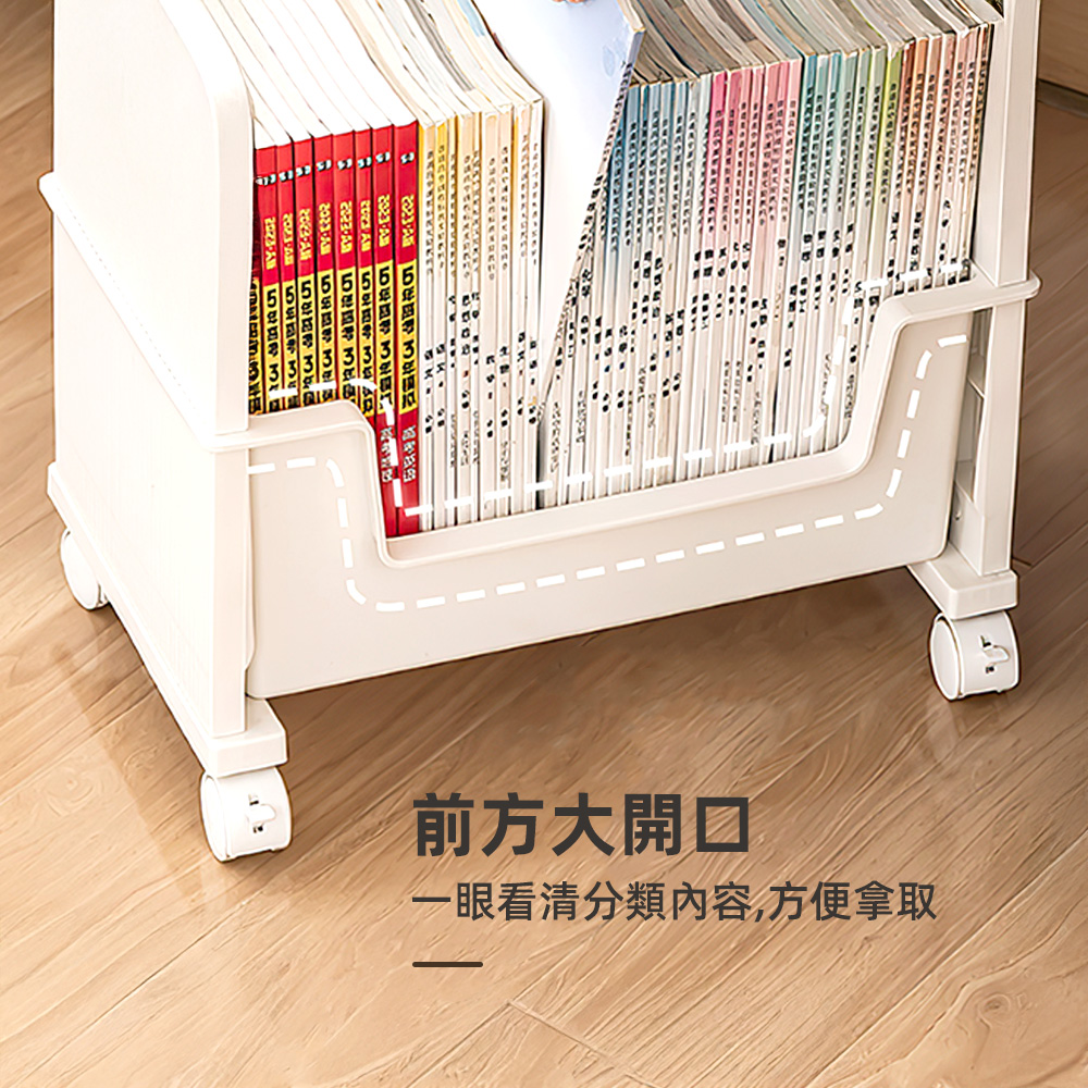 【上手家居】雙層帶輪收納箱 白色(玩具收納箱/附輪收納箱/塑膠收納箱/滑輪收納箱), , large