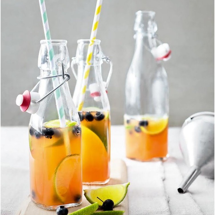 現貨 醃漬瓶 醬料瓶 附蓋玻璃瓶 密封瓶 果汁瓶 水瓶 玻璃瓶 4個尺寸 義大利Bormioli Rocco Swing, , large