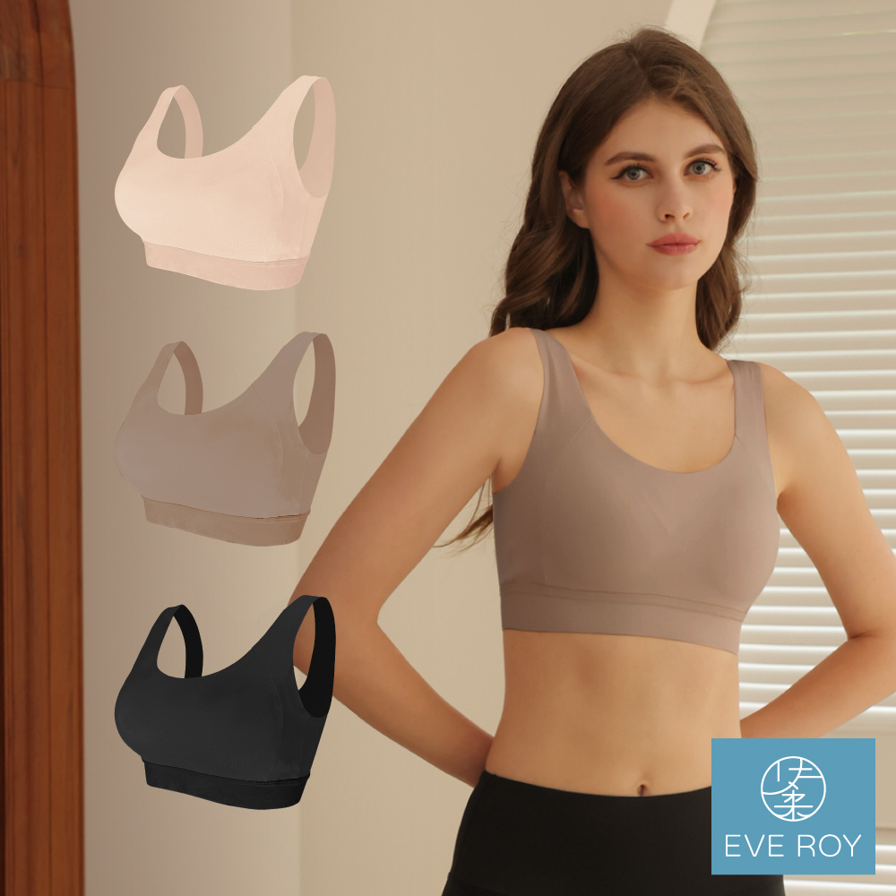 【伊柔EVEROY】顯瘦無痕高包覆無鋼圈運動內衣 M-2XL 內衣 百搭黑 W035-63, , large