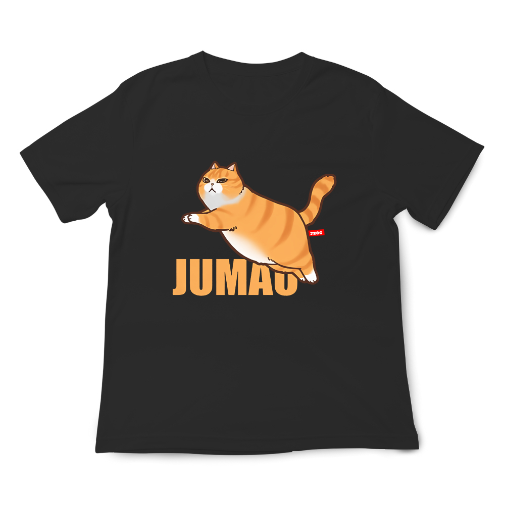 JZ TEE 橘貓-巨貓 印花短袖T恤, , large
