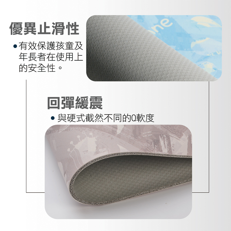 【怪獸】rubber anne 20秒進階瞬吸 彩印軟式珪藻土吸水地墊 桐霧之語(60x40cm) -冰川藍, , large