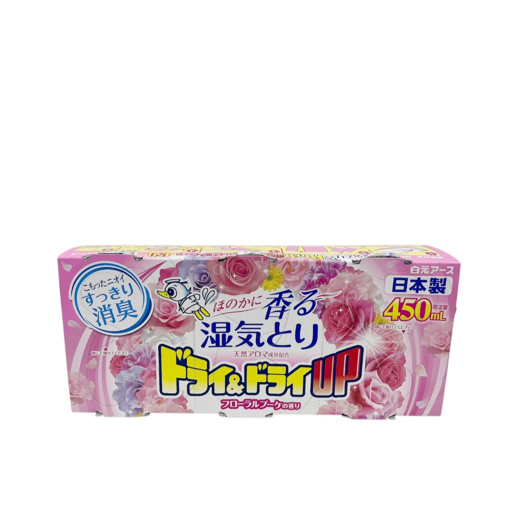[特價]日本 白元 Dry&Dry UP 除濕盒(花香)450MI*3入, , large