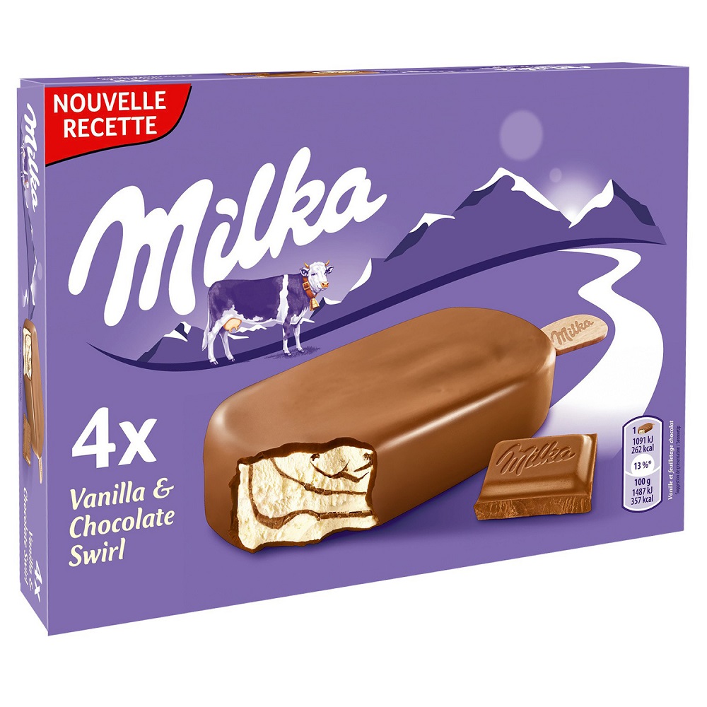 Milka脆皮巧克力香草雪糕  , , large
