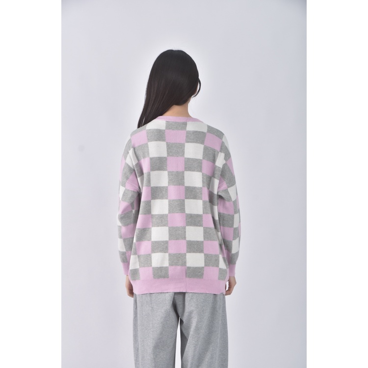 (XL) 格紋粉色長袖上衣二手衣, , large