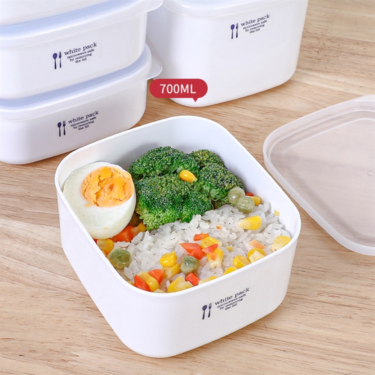 Pure white food storage container, 700ml, , large