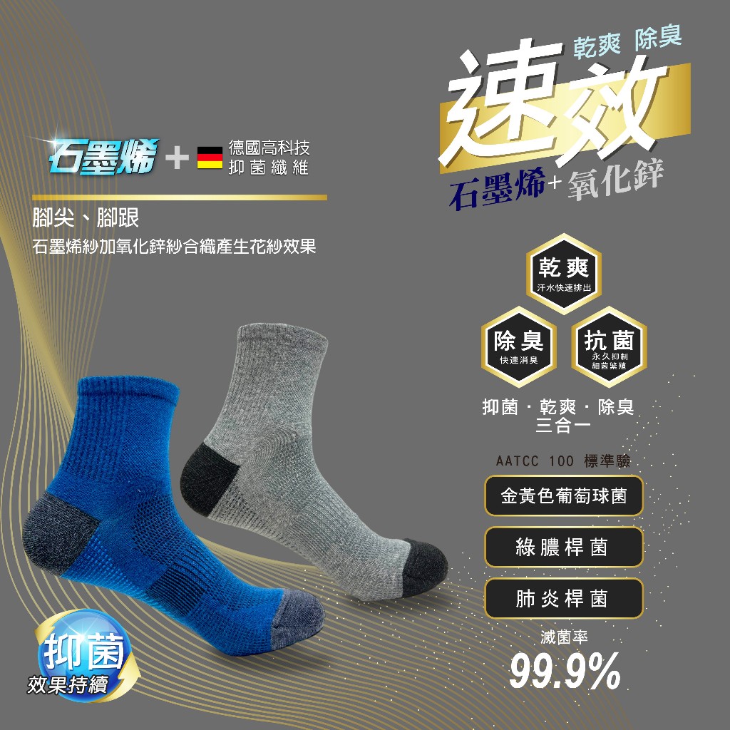 【D&G】速效機能乾爽男1/2襪<黑>D579 短襪 襪子 抑菌消臭, , large