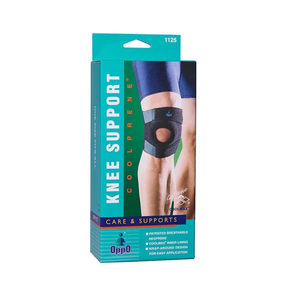 [佑全保健藥妝]OPPO.1125(可調加長)膝護套(黑)/個, , large
