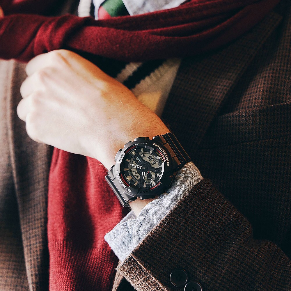 CASIO 卡西歐 G-SHOCK 經典配色雙顯手錶 GA-110RL-1A, , large