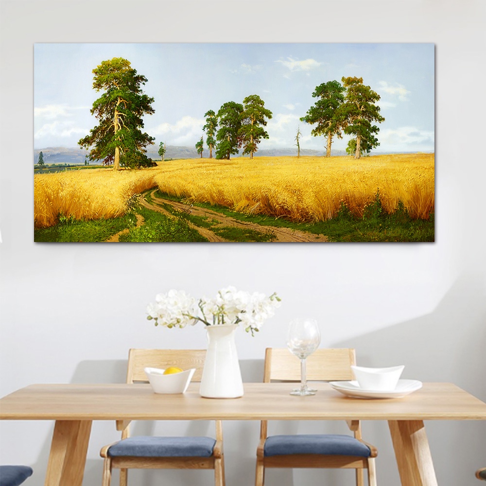 【御畫房】稻穀豐收 國家一級畫師手繪油畫60&times;120cm(VF-143), , large