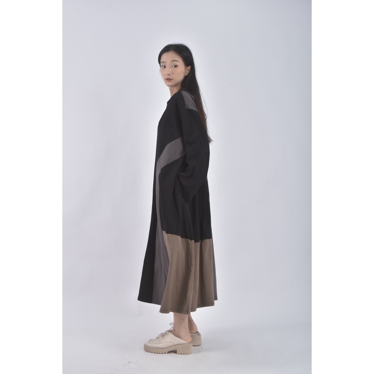 (2XL) 拼接黑色洋裝二手衣, , large