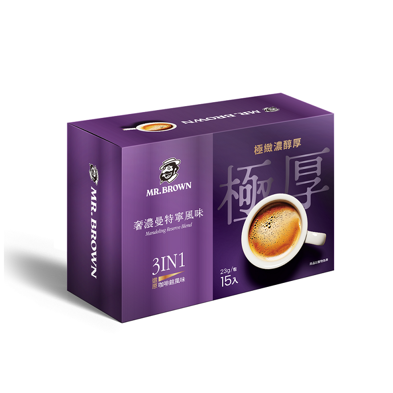 伯朗咖啡極厚奢濃曼特寧風味三合一 23g x15, , large