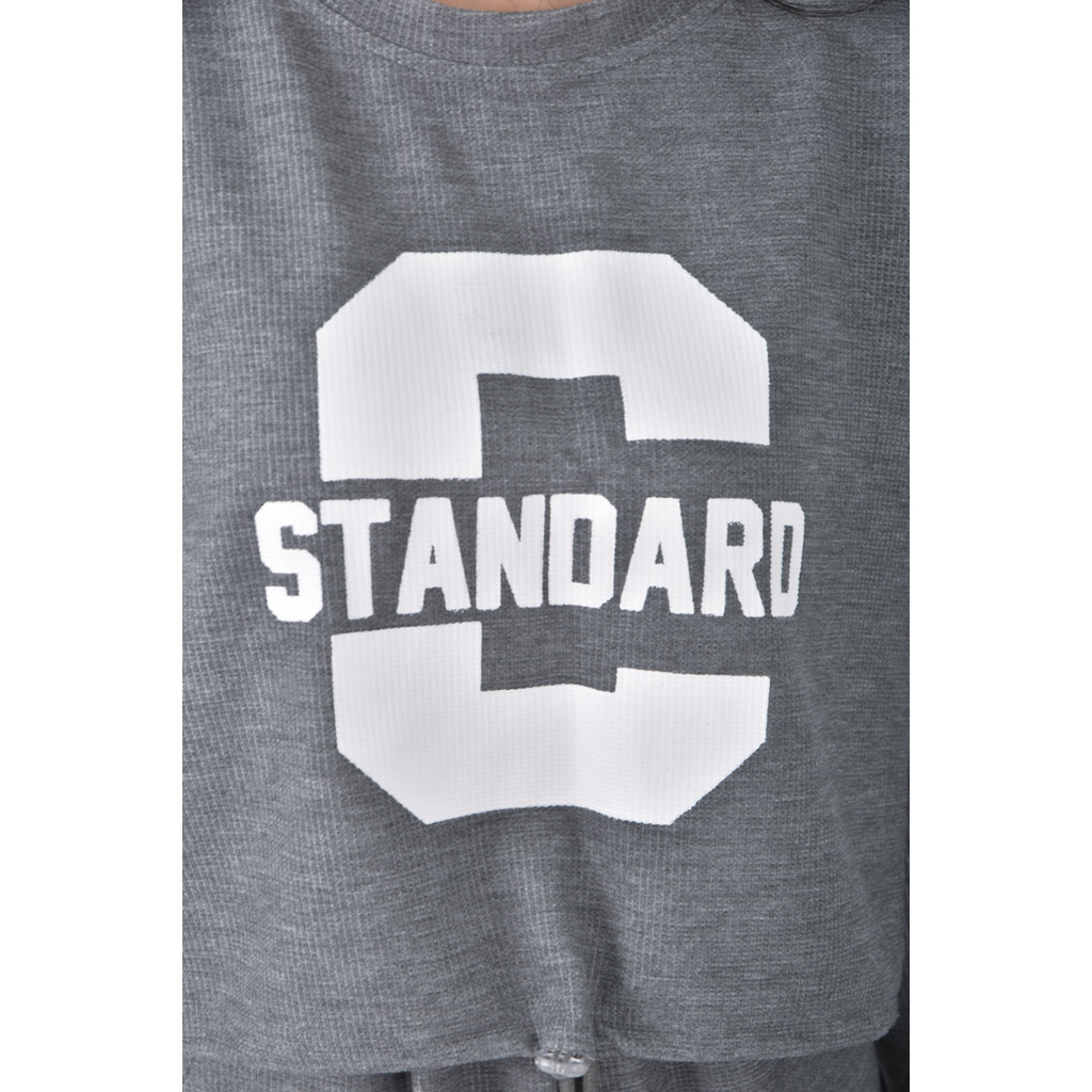 (M) in touch韓牌字母灰色套裝二手衣, , large