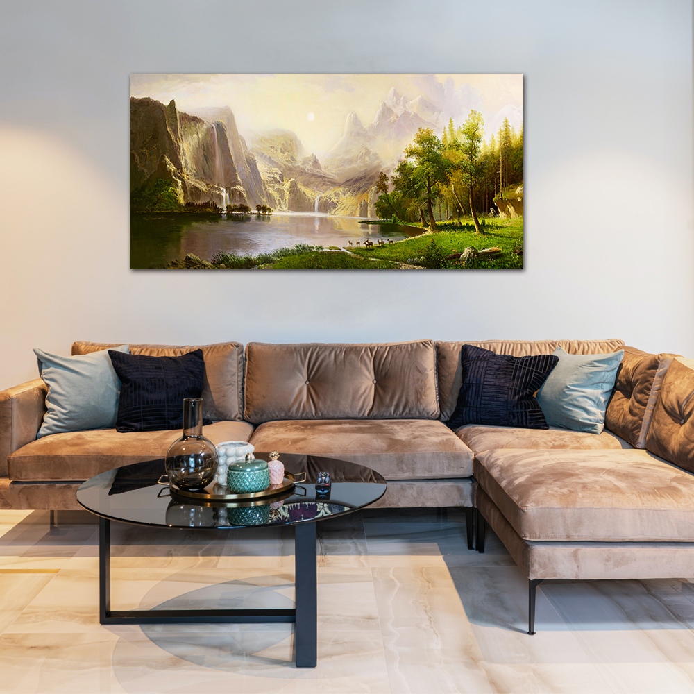 【御畫房】天山小鹿 國家一級畫師手繪油畫60&times;120cm(VF-141), , large