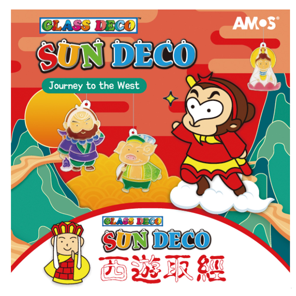 【韓國AMOS】10色西天取經主題 模型版DIY玻璃彩繪組, , large
