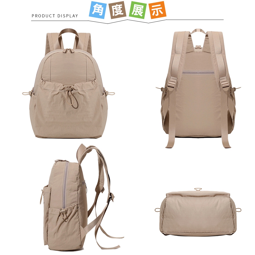 SPRING-簡約百搭尼龍後背包 牛津布尼龍布多口袋後背包-多色, , large