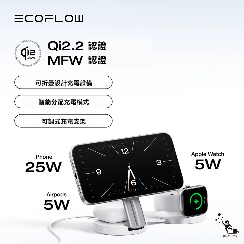 EcoFlow 正浩 EFMC3IN1 Rapid Mag 35W 三合一折疊無線充電器, , large