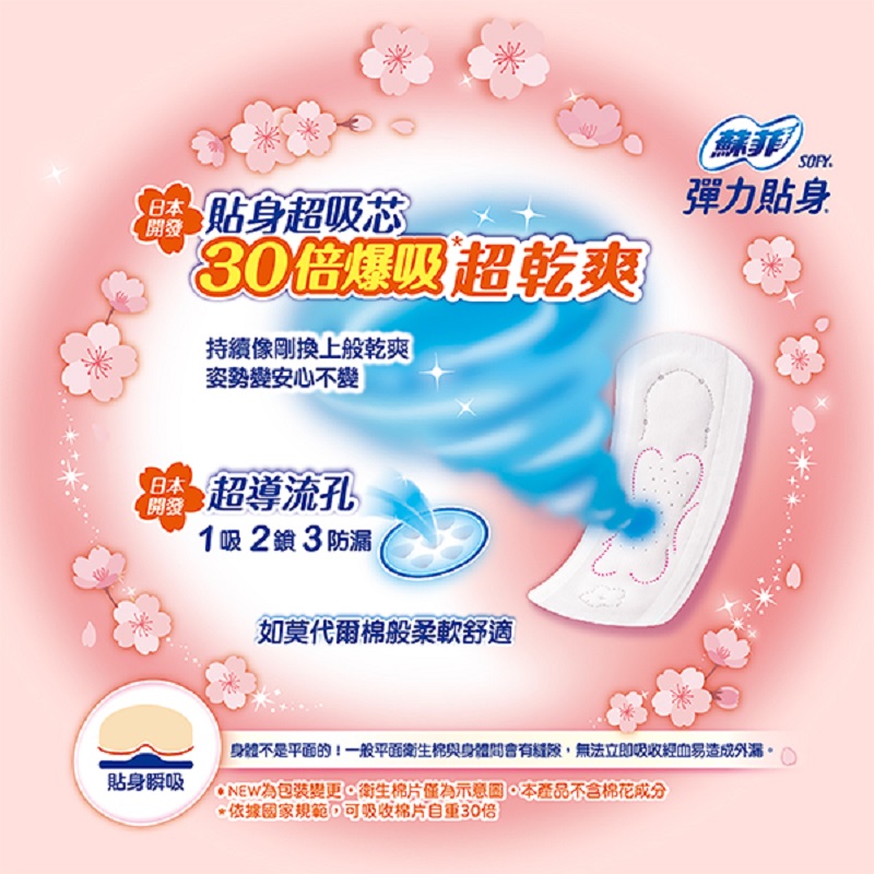 蘇菲彈力貼身超薄基本23CM14片4入, , large