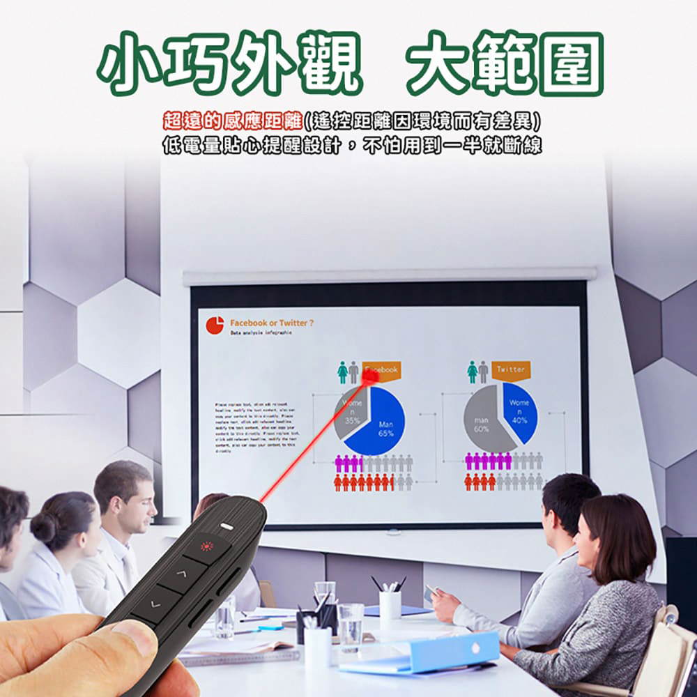 【禾統】多功能紅光簡報筆/TK701/紅光/充電款(簡報筆 雷射筆 翻頁筆), , large