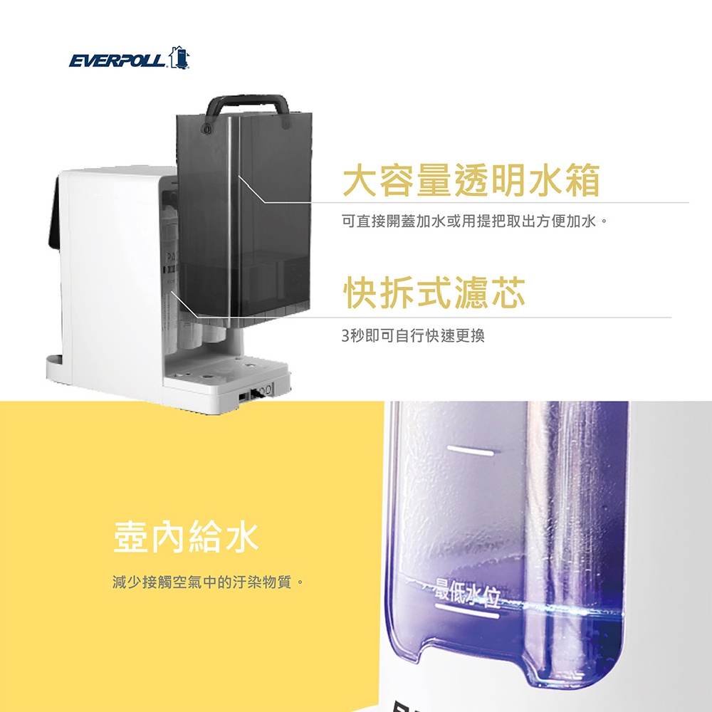 【麗水生活】EVERPOLL愛科濾淨 RO-115AI 桌上型智慧飲水機(包裝內均含有濾芯、水壺), , large