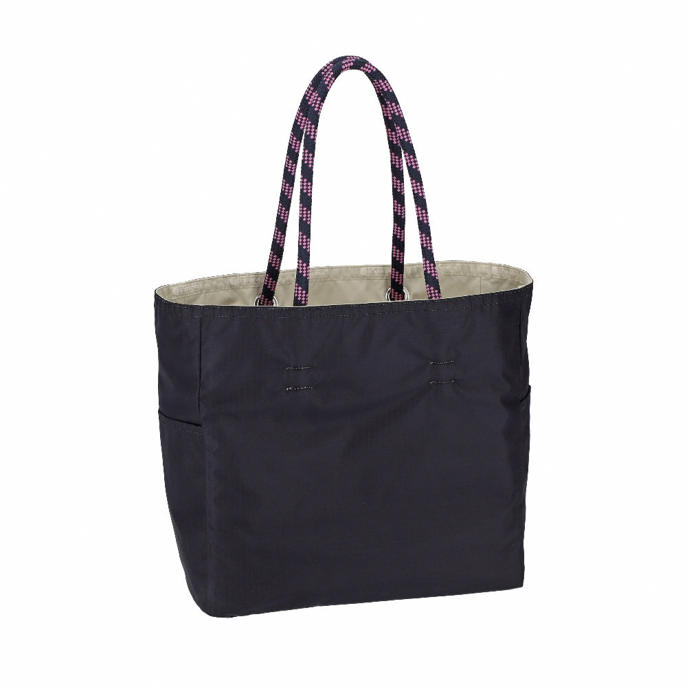 Lesportsac Medium Two-Way Tote 雙面托特包 購物袋 手提袋 便當袋 送禮 禮物 推薦(米白墨黑雙色), , large