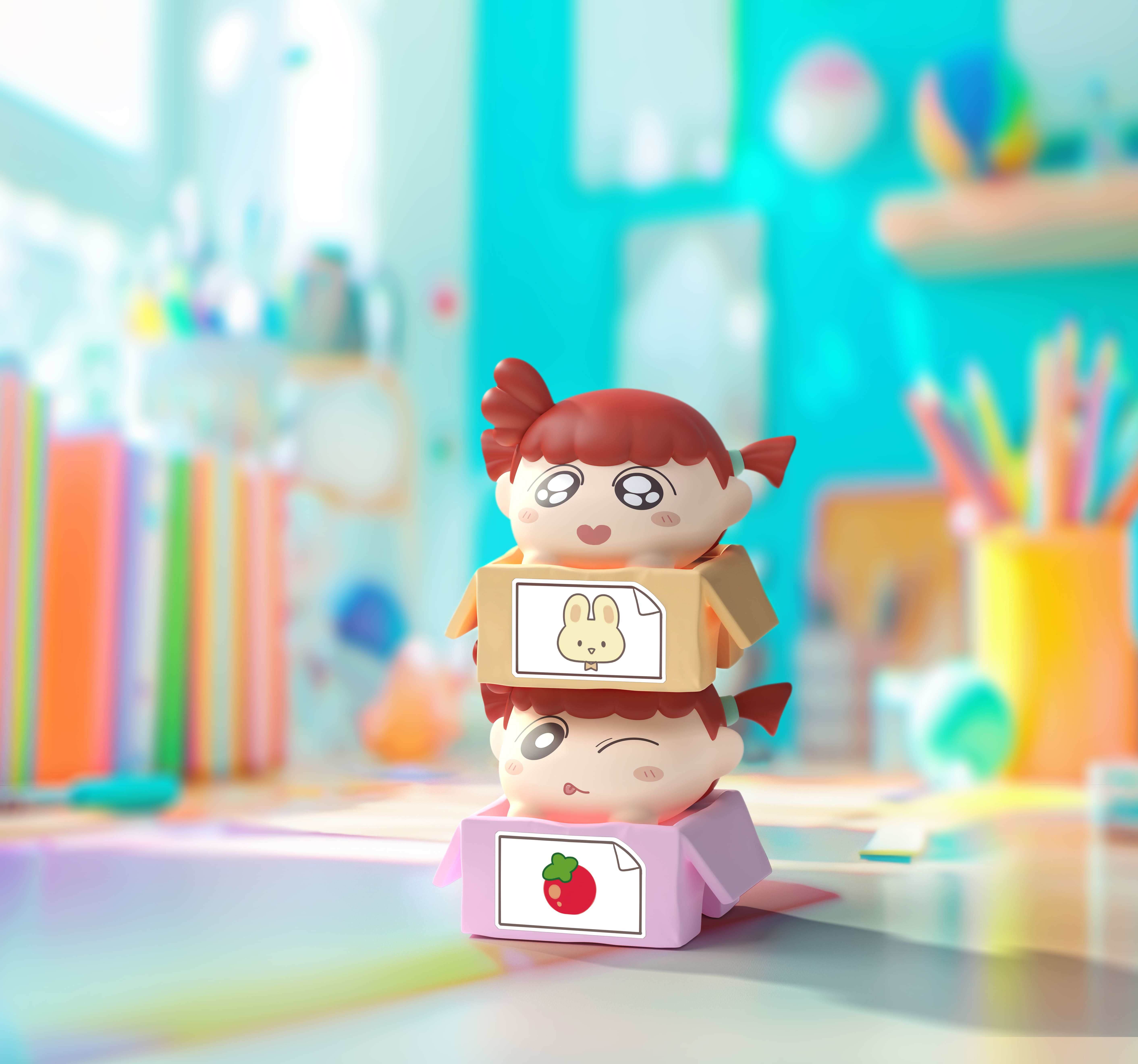 【際洋文化】蠟筆小新動感紙箱疊疊樂盲盒, , large