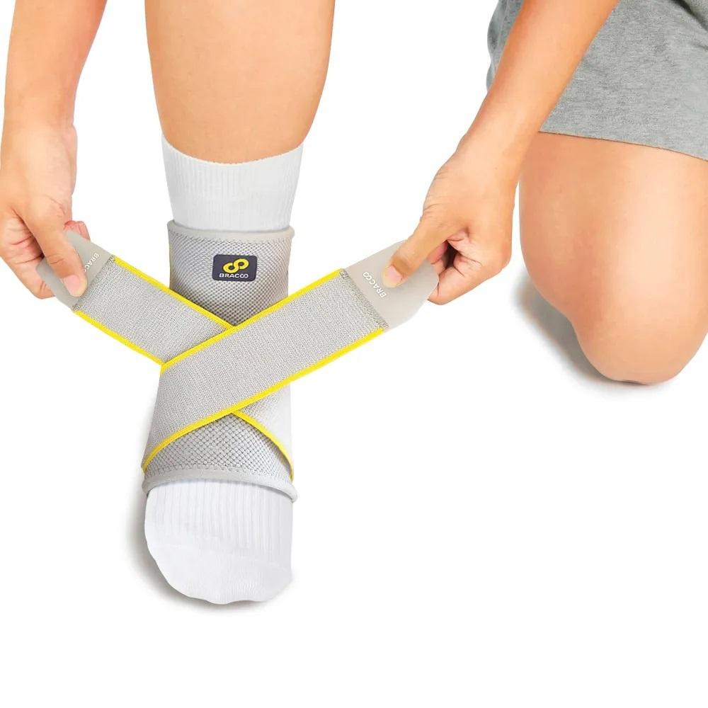 BRACOO Ankle brace(Cross pressure sleeve S/M Gray) FS60, , large