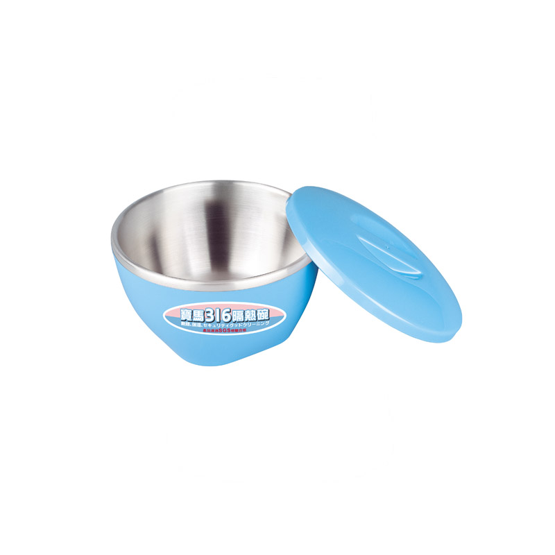 PEARL HORSE 316 Stainless Steel Insulated Bowl &ndash; Blue