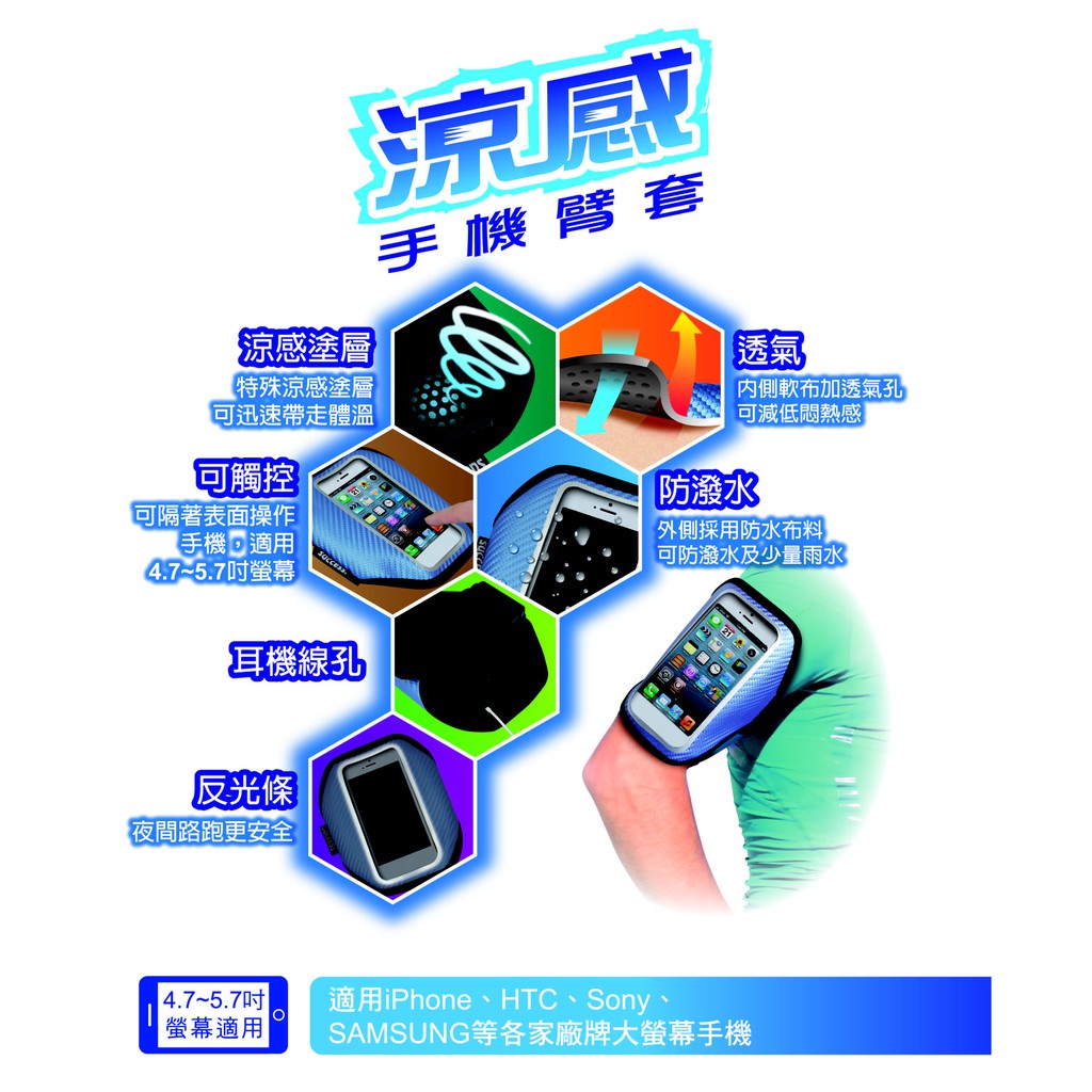 Success成功 S1820 涼感手機臂套(多色)黃綠, , large