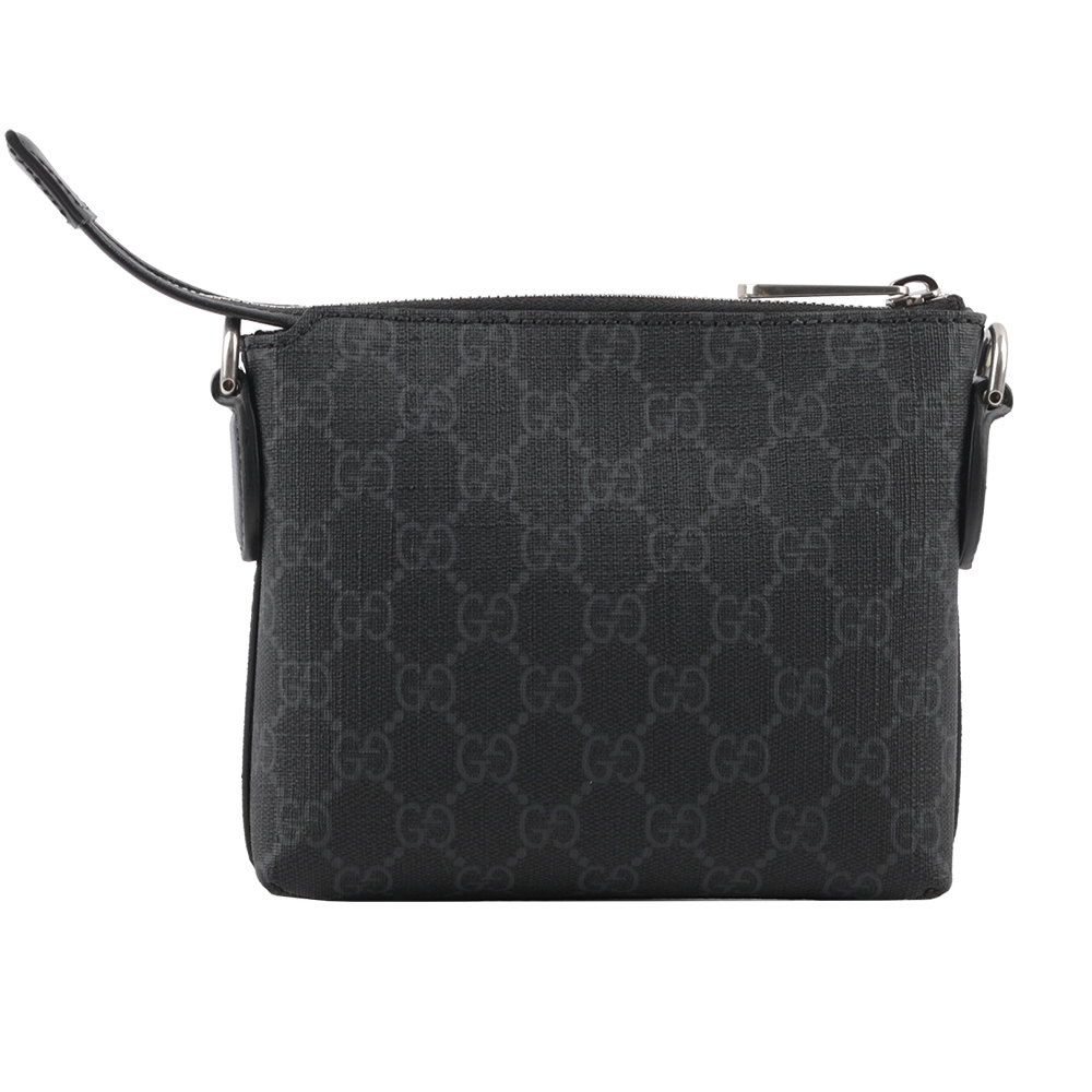 GUCCI Interlocking G 標誌附手提把迷你郵差包/黑灰色, , large