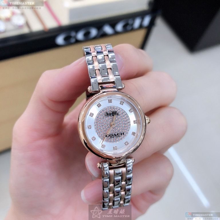 [星晴錶業]COACH手錶,26mm,CH00078銀色錶面玫瑰金錶殼金銀相間精鋼錶帶款, , large