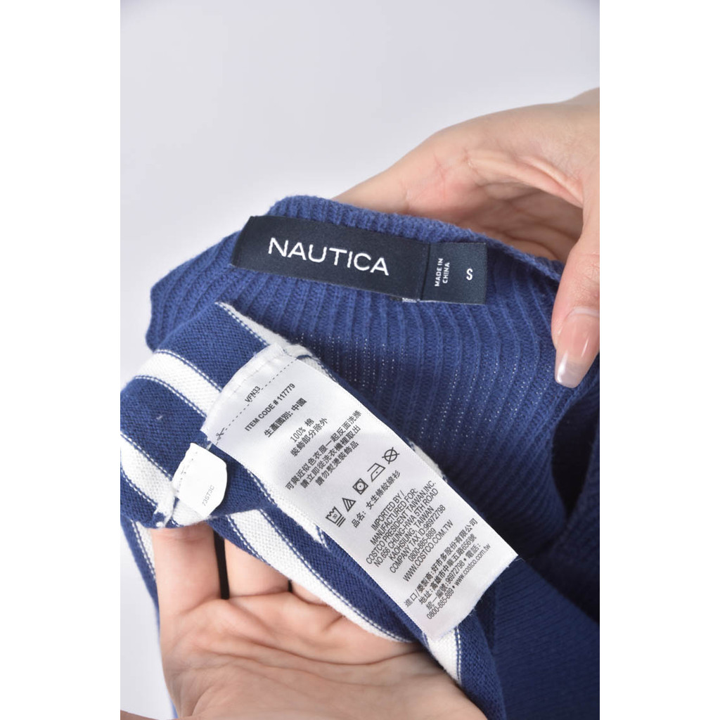 (S) nautica棉質純棉藍色毛衣二手衣, , large
