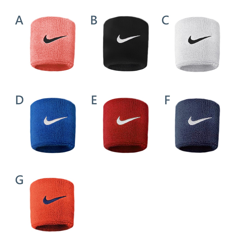 NIKE SWOOSH 腕帶 護腕 健身 籃球 運動 素色 吸汗 乾爽 透氣 柔軟 多色 粉 黑 白 藍 紅 深藍 橘