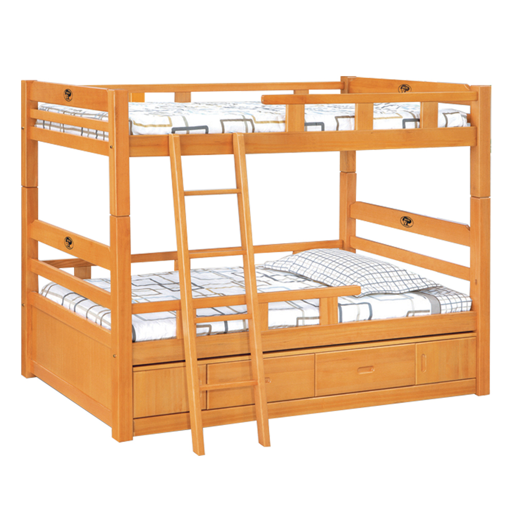 【唯熙傢俱】喬亞檜木色3.5尺收納櫃雙層床組, , large