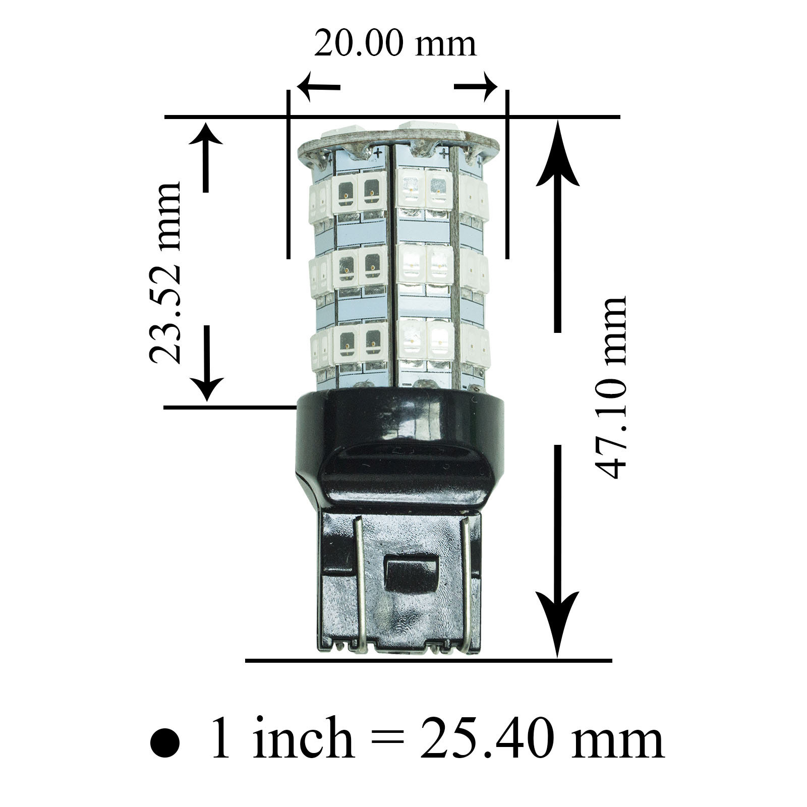 [PA LED]  55 SMD Brake Light / Tail Light Red T20 / 7443 / 7440, , large