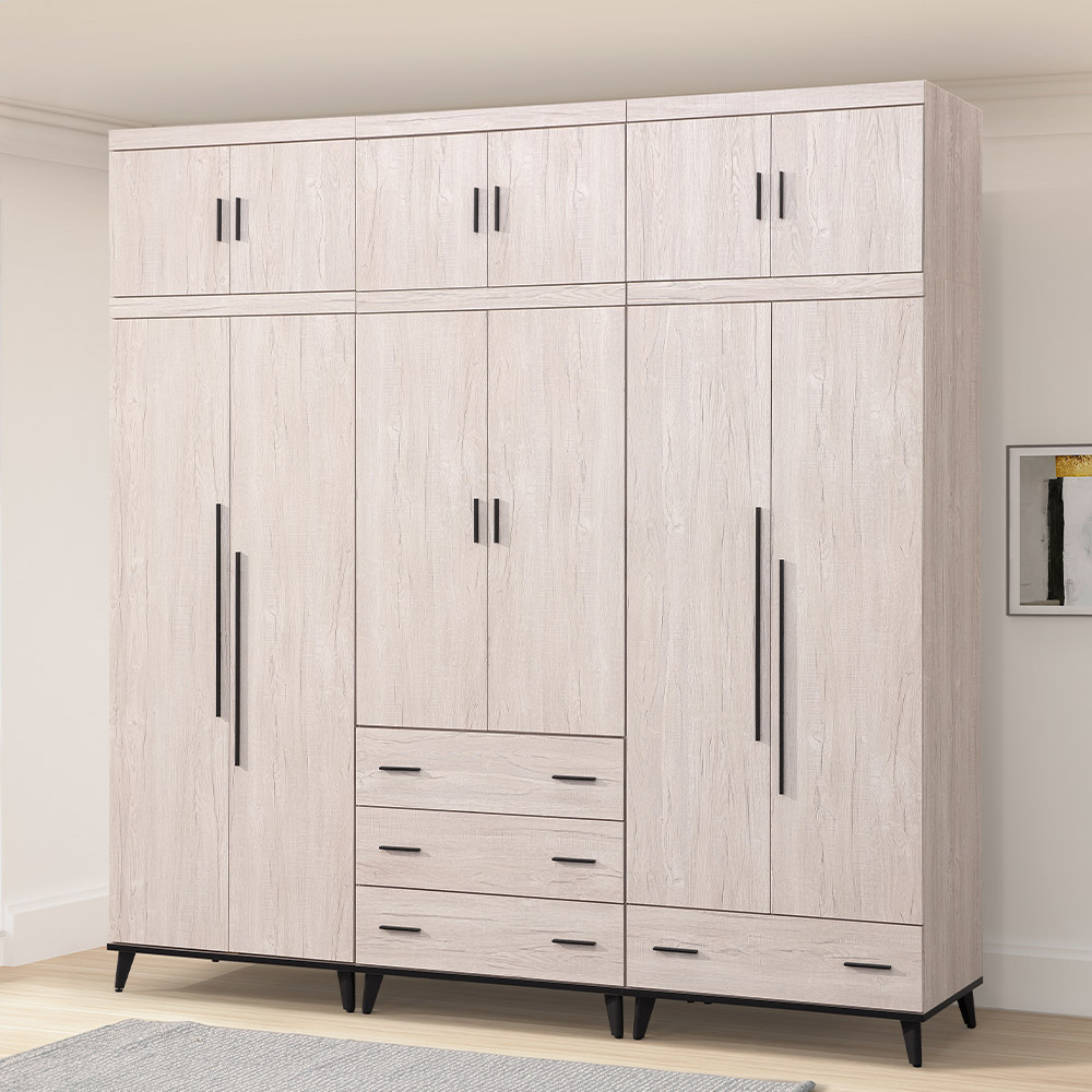 【唯熙傢俱】凱熙橡木白2.7尺抽屜衣櫃, , large