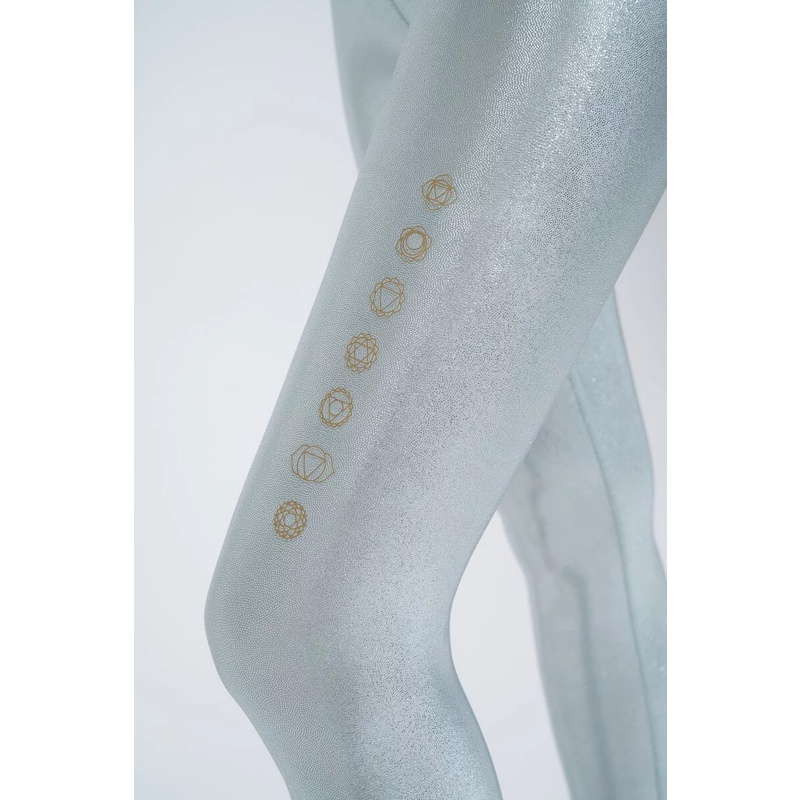 YOGA FLOW Chakra Pants - 脈輪柔彈緊身長褲 - 亮銀 Sliver Lustre, , large