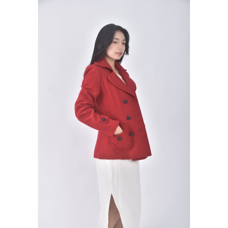 (S) forever twentyone質感大衣紅色外套二手衣, , large