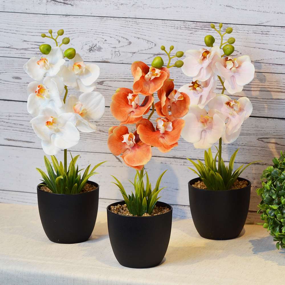 ARTIFICIAL PLANT W/BLACK POT-PINK, , large
