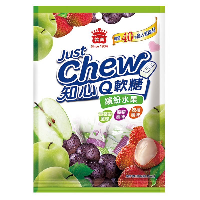 Just Chew Chewy CandyGrapeLycheeApple, , large