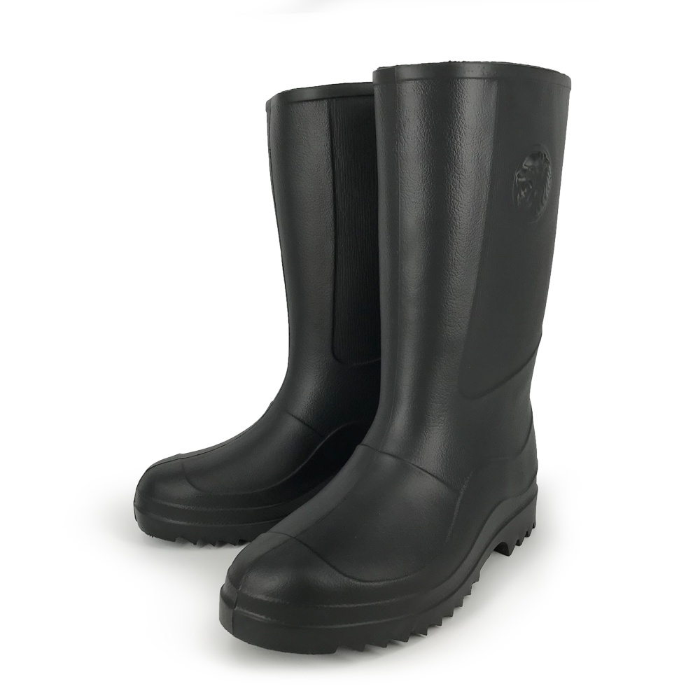 精選中筒靴輕量雨鞋 MIT台灣製造 女鞋 女靴 雨靴 防水鞋 簡約 一體成型 控溫 EVA 無內襯 舒適 防撞 止滑 黑, , large