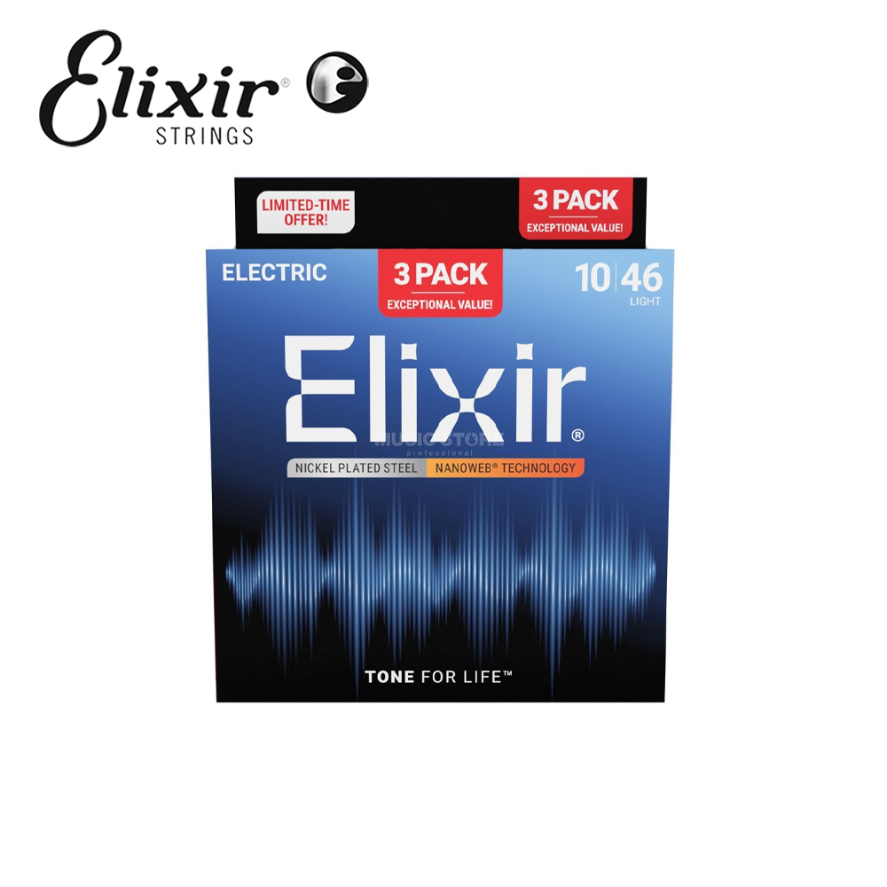 Elixir 16567 Nanoweb 薄包覆 電吉他套弦 10-46 3套組【敦煌樂器】, , large