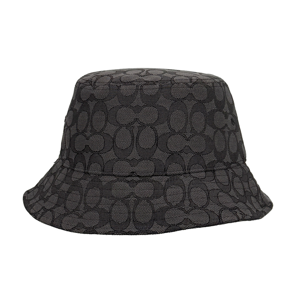 COACH 滿版CC Logo 緹花布漁夫帽 XS-S/炭灰色, , large